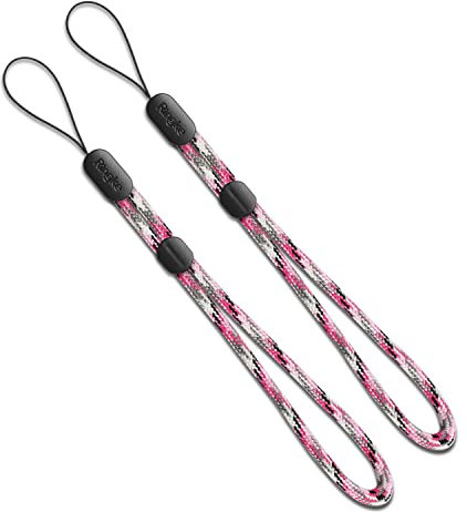 Ringke Wrist Strap Cuerda para Móvil, Cordón Ajustable de Correa de Muñeca, Cadena de Muñeca Coloridas para Teléfono Móvil - Pink Camouflage (2 Pack)