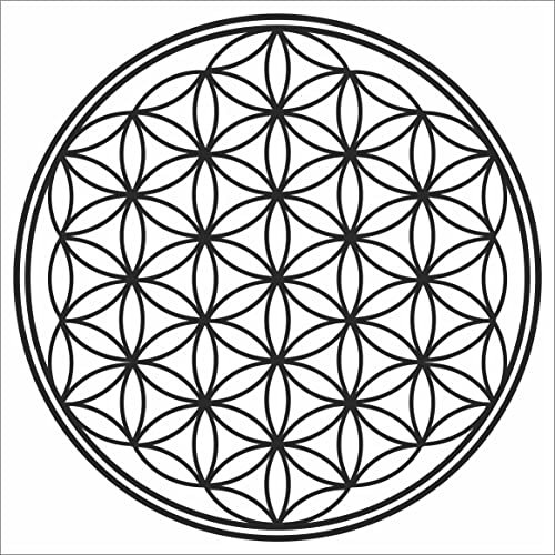 JINTORA - Autoaufkleber Tuning - Auto Aufkleber - Blume des Lebens Baum - 99x99 mm - Auto Sticker Bus Fenster Heckscheibe Camper wetterfest Outdoor Sticker Auto Deko LKW Tuning - schwarz