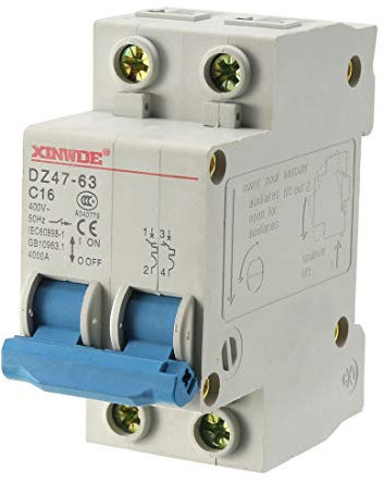 sourcing map 2pôle 16A 400V basse tension disjoncteur miniature tétrapolaire DZ47-63 C16