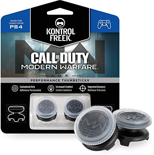 KontrolFreek Call of Duty: Modern Warfare - A.D.S. Performance Thumbsticks für PlayStation 4 (PS4) | 2 x Hoch, Konkav | Transparent/Schwarz