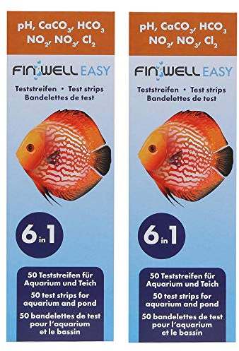Finwell Easy 6 in 1 Teststreifen für die Analyse im Süßwasser Aquarium und Teich, 100 Stück