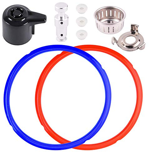 WXJ13 2 Pack Sealing Ring, Replacement Parts Float Valve Set for Instant Pot Duo 5, 6 Quart Qt, Steam Release Handle Sealing Ring Steam Release Valve and Float Valve Seal Anti-Block Shield