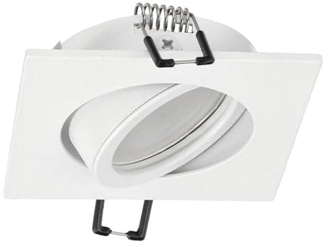 EDO Einbauleuchte Einbaustrahler AKTYN 1 SQ WHITE quadratisch schwenkbar Strahler Deckenlampe Deckeneinbauleuchte Einbaulampe aus Aluminium Deckenspot Deckenstrahler Spot LED EDO777120