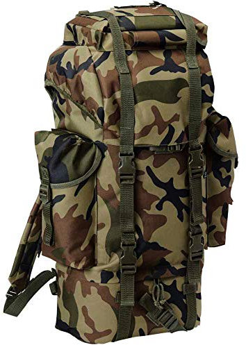 Bundeswehr Militär Molle Rucksack Tactical Hunter 25L 40L Schwarz Oliv Sand Jagdrucksack Wanderrucksack Trekkingrucksack Daypack Backpacking Backpack Weekender (BW Kampfrucksack - 65L - Woodland Camo)
