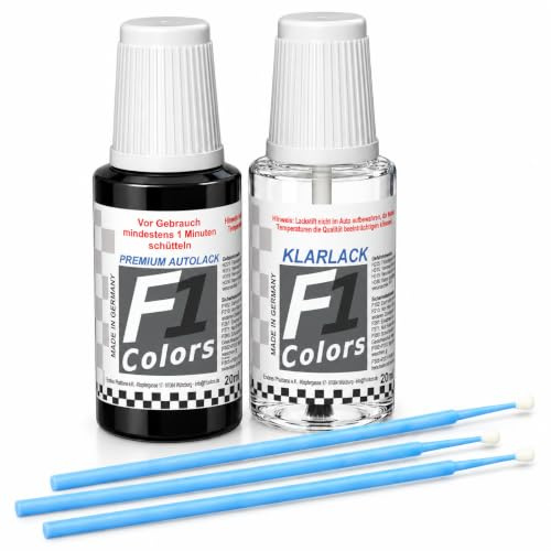 F1COLORS Lackstift für Dacia/Renault KQA GRIS Highland MET 2X20ml inkl.6xTupfer #243