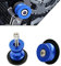 2 Stücke Bobbins Motorrad Ständeraufnahme M8 Motorrad Montageständer Racingadapter Aluminium 8mm Universal Schwingarmspule Schwinge Sliders Spulen für Kawasaki Honda BMW SUZUKI Ducati (blau)