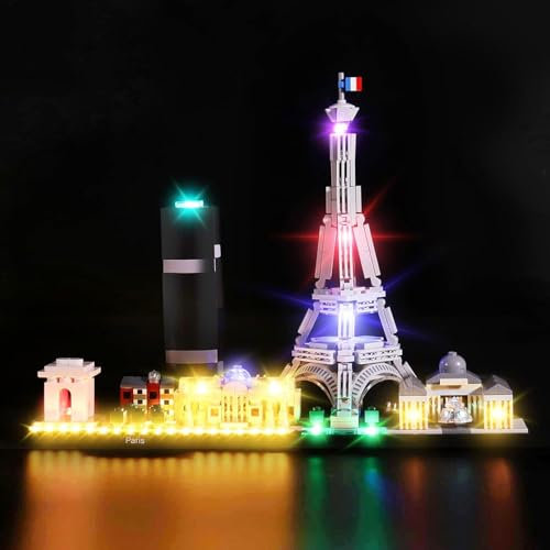 cooldac Led Licht Kit für Lego 21044 Architecture Paris Skyline-Kollektion, LED Beleuchtungskit Kompatibel mit Lego 21044 Architecture Paris Skyline Baustein Modell (Lichter Kit Ohne Modell)