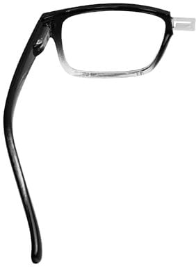 (Must Buy Both Eye) Black Clear-Left Eye +2.00 Reading Glasses with Different Strength for Each Eye
