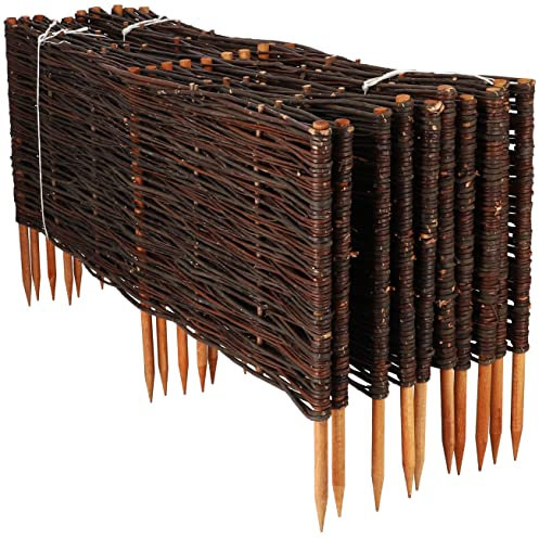 KOTARBAU® 5er Set Beetbegrenzung aus Weide 10 x 40 cm Weidengeflecht Garten Beeteinfassung für Blumen und Gemüse Rasenkanten