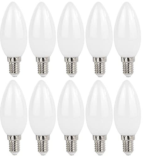 NCC-Licht 10er Pack LED Leuchtmittel in Kerzenform matt mit E14 Sockel 6 Watt 750 Lumen warmweiß 2700K