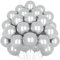 Metallic Silber Luftballons, 50 Stück 12 Zoll Silber Ballons, Glänzende Latexballons, Dicker Chrom Metallballon Für Silberne Geburtstagsfeier Ballons, Hochzeit, Verlobung Babyparty Fiesta Dekoration