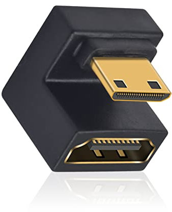 Duttek U Shape Adaptateur Mini HDMI2.1 vers HDMI2.1, Down Angle HDMI Femelle vers Mini HDMI Mâle 48Gbps (8K@60Hz 4K@120Hz) pour Caméra/PC Portable/Projecteur Home Cinéma - (1 Pièce)