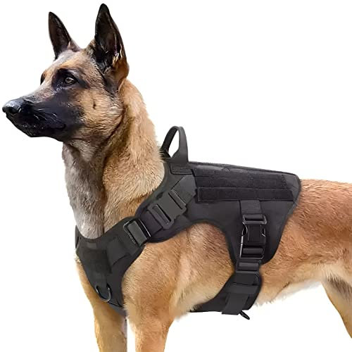 XTrador Special Force taktisches Brustgeschirr Hundegeschirr für mittelgroße und große Hunde mit Griff No Pull Sicherheitsgeschirr verstellbar gepolstert Zuggeschirr (Dunkelgrün, M)