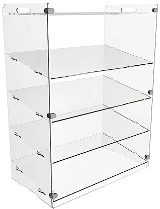 Chefkit Clear Acrylic Cake Cabinet Food Display Counter Angled Shelves (W: 700mm D: 300mm 3 Shelves)
