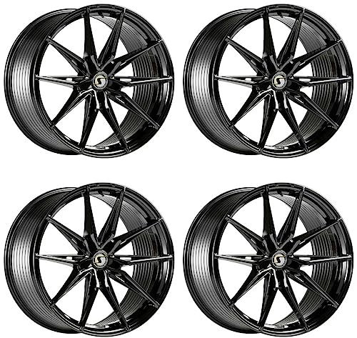 4x Schmidt Felgen TwentyOne 9.5Jx20 ET24 5x112 GlossBlack kompatibel mit Audi A5 MKI Typ B8/B81, A5 MKII F5 Typ B8/B9, RS4 B9 (V6 BiTurbo)