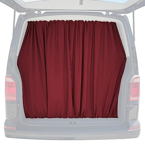 OMAC Heckklappe Gardinen Sonnenschutz Vorhänge kompatibel mit VW Caddy L1 L2 Rot 2tlg
