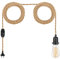 LOFOB Plug in Pendant Light Vintage Grey Rope Cable Pendant Light with 16.4' Cord Dimmer Switch for Kitchen Island Farmhouse Dining Bedroom Garage Hallway