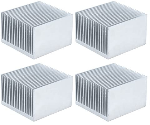 Glomora Aluminium-Kühlkörper-Set, Set Mit 4 Effizienten Kühlrippen Für Elektronik-CPU-Module, 60 X 60 X 39 Mm(glue)