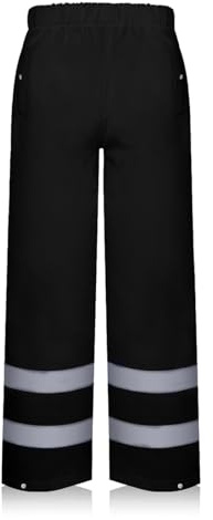 TCCFCCT Class 3 Reflective Rain Suits for Men - Waterproof Lightweight Pants With Hood, High Visibility Gear for Safety Work & Outdoors, Durable, 2XL-3XL Black P