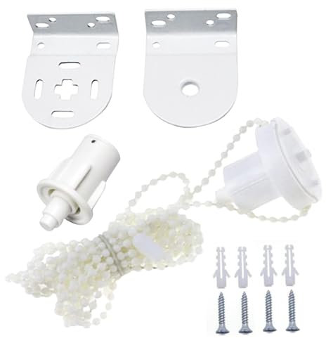 Roller Blind Fittings, 1 Set 30mm Universal Roller Blind Spares Roller Shade Replacement Parts, Plastic Brackets Beaded Chain Rolling Blind Kit