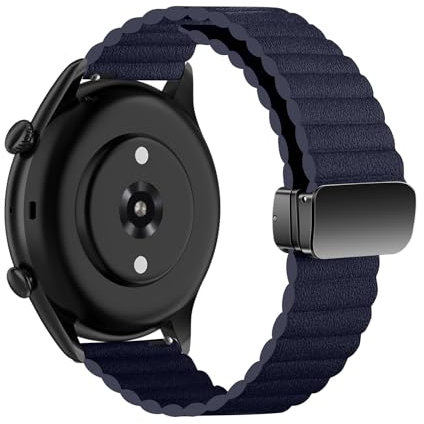 DINGK Uhrenarmband Kompatibel mit Honor Magic Watch 2 46mm Armband Leder Metall Magnetschnalle Männer Frauen Bewegung Ersatzarmband für Honor Magic Watch 2 46mm Armbänder (2)