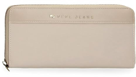 Pepe Jeans Morgan Billetero con tarjetero Beige 19,5x10x2 cms Poliéster y PU by Joumma Bags