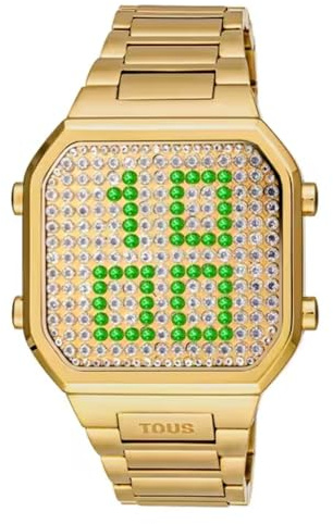 TOUS Watches d-Bear Damen Uhr digital Quarzwerk mit Edelstahl vergoldet Armband 3000130700