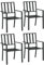 Outsunny Set of 4 Garden Chairs, Stackable Outdoor Chairs with Metal Slatted Seat & Backrest, for Yard, Garden, Black