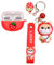 Cartoon Silicion Earphones Case Compatible with Bose Ultra Open Earbuds, Cute Wireless Bluetooth Shockproof Protector Cover Earphone Charging Box with Keychain (Red A)