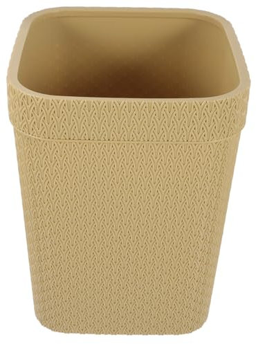 KITANDOVE Decorative Rattan Storage Bin Stylish and Versatile Paper Waste Container for Use for Bedroom and Kitchen Trash Management