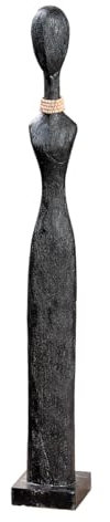 Casablanca große schmale Deko Figur Skulptur Frau XXL - Dekofigur aus Holz Farbe: Schwarz - Dekoration Geschenk Geburtstag Höhe 86 cm