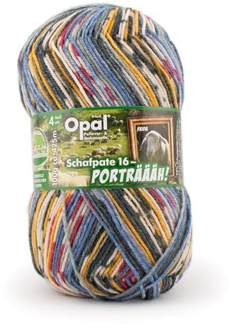 Opal Schafpate 16 Porträääh (425m) 4-fädig Garn - Wollmischung, zum Stricken kuschelig warmer Socken mit einzigartigen Farbmustern, 11451, 1 x 100g