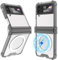 Designed for Galaxy Z Flip 3 Case with Hinge Protection Compatible with Magsafe for Samsung Flip 3 Full Cover Shockproof Slim Phone Protection Case Clear for Z Flip 3 5G - Clear Black1