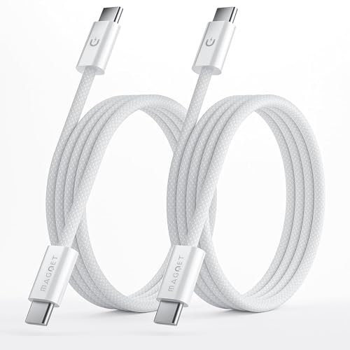 Magnet - Lot de 2 Câbles de Charge Rapide USB C 60W - Plus Éco-Responsable - en Coton Tressé, 1m, Compatibles avec iPhone 15, 16, Android, et Appareils USB-C