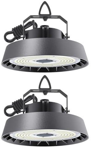 ANTENLICHT 2er LED Hallenstrahler 150W Kaltweiß 5000K | 24000lm 120° Abstrahlwinkel UFO Highbay Industrielampe IP65 Innenbeleuchtung für Gewerbe Werkstatt Garage