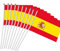 Super Mundo - 12 pcs Bandera de España con Palo a Mano, 45x30cm, banderas eurocopa 2024, Deportes, Eventos, Eurovisión (España)