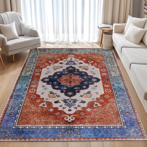 BSGIFT Tappeto Salotto Moderno 160x230 cm Tappeto a Pelo Corto Lavabile, Antiscivolo e Morbido, Moderno Tappeti Camera Da Letto, Tappeto Vintage per Cucina e Ufficio