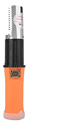 Squamatore Elettrico per Pesci Potente Dispositivo di Rimozione del Raschietto per Squame per il Mercato del Pesce, Batteria Al Litio Arancione (Adattatore di ricarica con presa