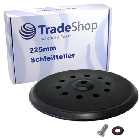 Trade-Shop Plateau auto-agrippant/plateau de ponçage 225 mm dur compatible avec FLEX Girafe WST 700 VV, WSE 7 Vario remplace 501.360, 366.862