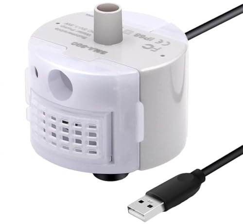 EHOTER Fontaine à Eau pour Chat Moteur SMA-800 Pompe Super Silencieuse avec Lumière LED Pompe à Interface USB pour Animaux Domestiques (A)
