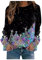 Weihnachts-Sweatshirt mit Rundhalsausschnitt für Damen, einzigartig Bedruckt, ohne Kapuze Kleid (Black, XXS)