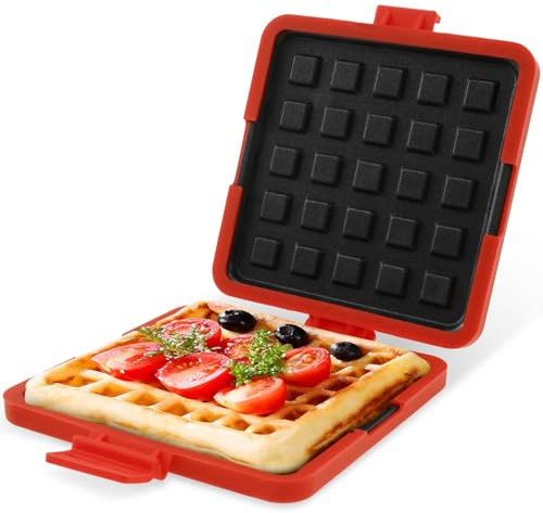 Microwave Toastie Sandwich Maker Silicone Microwaveable Cookware Wireless Toastie Maker Nonstick Plate Sandwich Maker Heatwave Technology Sandwich Toaster for Cooking Crispy Sandwiches (Red-II)