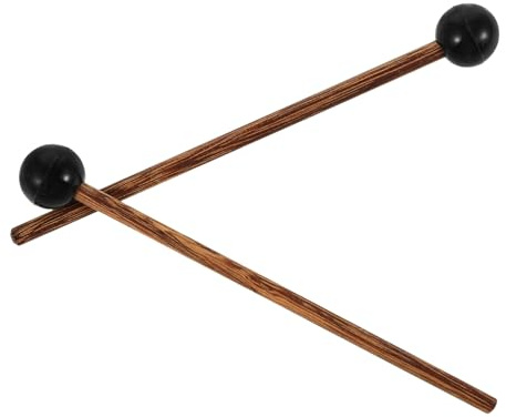 2 Stück Holz Schlägel für Trommeln und Schlaginstrumente, Leicht | Glatter Griff, Angenehme Handhabung, für Schule und Auftritt, Passend für Perkussionsinstrumente und Tamburine
