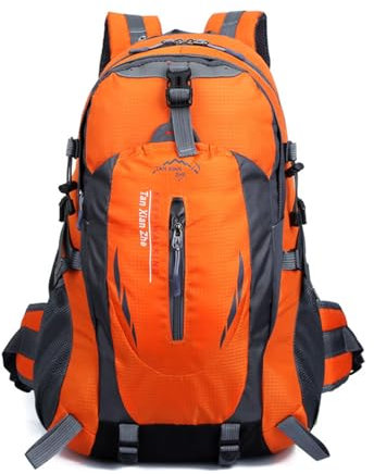 PORRASSO Sac à Dos Randonnée 40L Imperméable Sac à Dos Trekking Sac à Dos Hiking Backpack pour Femme Homme Cyclisme Escalade Sport Orange