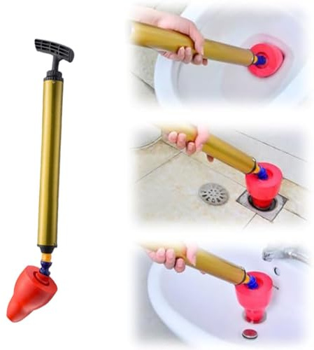 High Pressure Toilet Unblock One Shot,Toilet Pipe Plunger,Hochdruck-Toilettenreinigung in einem Zug,High Pressure Air Drain Clog Remover Plumbing Tool for Sink Bathroom Kitchen Bathtub Clogged Pipe