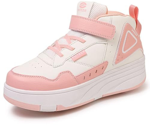 WOWEI Schuhe mit Rollen für Jungen Mädchen Skateboardschuhe Sportschuhe Rollschuhe Kinder Erwachsene 2-in-1-Multifunktionsrollschuhe Sneakers Mit Rollen Outdoorschuhe (BZX-CK6, 34)