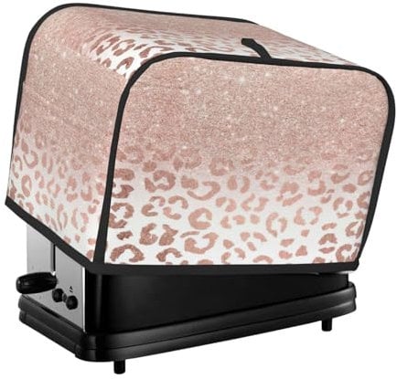 Suitable for most rose gold glitter print 2 slice toasters,with pockets and top loop,kitchen appliance cover