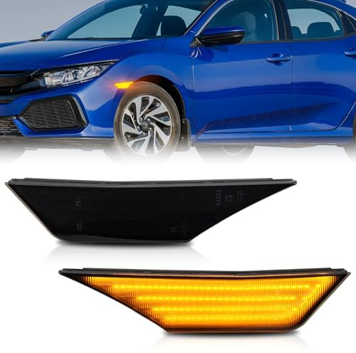 OZ-LAMPE LED Blinker Seitenblinker für Honda Civic 10GEN 2016-2019, Blinker mit Canbus Fehlerfrei 2835 SMD, Schwarz, 2 Stück