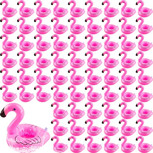 Lot de 200 porte-gobelets gonflables en forme de flamant rose - Pour jacuzzi, été, plage, piscine, fête