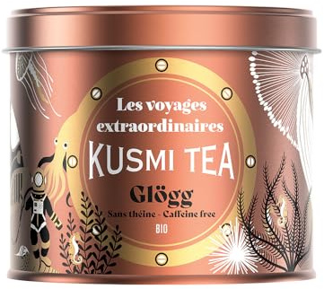 Kusmi Tea - Infuso biologico speziato di Natale Glögg - Ibisco, ribes nero e uva - cannella e cardamomo - Edizione limitata 2025 - Confezione di metallo da 125 g
